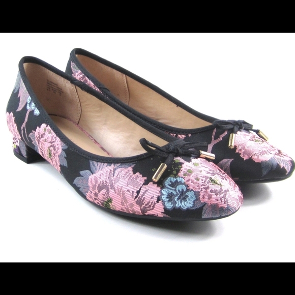 Like New! Kelly And Katie Floral Ballet Flats Elerana - Black and Pink Sz 10 - Picture 1 of 8